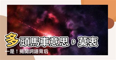 多頭馬車意思|多頭馬車 的意思、解釋、用法、例句